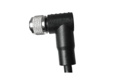 M12 женски ъглов неекраниран A-кодиращ 3PIN PVC кабел 2.0M M12*1.0