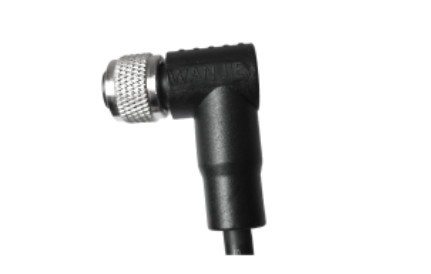 M12 женски ъглов неекраниран A-кодиращ 5PIN PVC кабел 1.0M M12*1.0