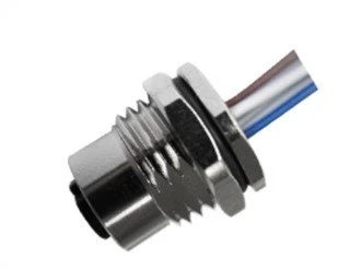 M12 женски запоен тип предно закрепване A-кодиране 3PIN PG9 проводник 0,5M