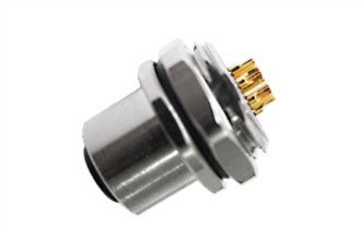 M12 женски запоен тип, закрепен отзад A-кодиране 17PIN PG9